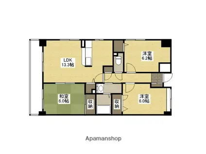 エスペランサ西原(3LDK/4階)の間取り写真