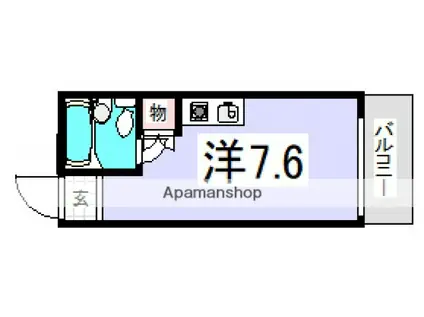 セルシオⅡ(ワンルーム/3階)の間取り写真