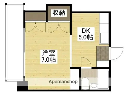 サンハイムうえだ(1DK/2階)の間取り写真