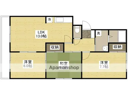 レジデンスSH(3LDK/3階)の間取り写真