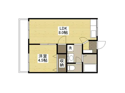 GOTO APARTMENT(1LDK/1階)の間取り写真