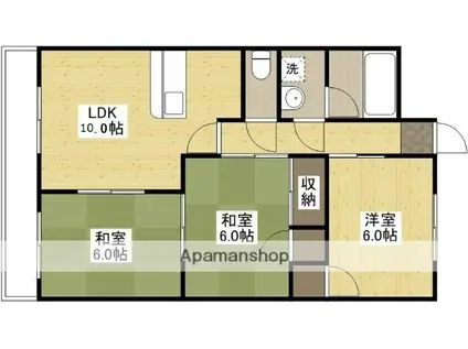 第2メゾン浜本(3LDK/4階)の間取り写真