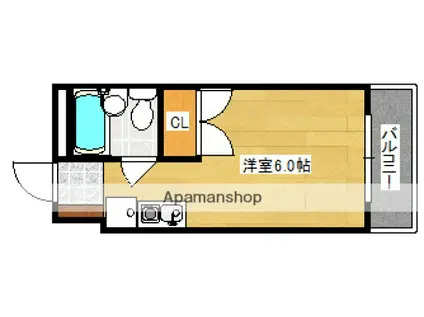 パラドール三筋(ワンルーム/4階)の間取り写真