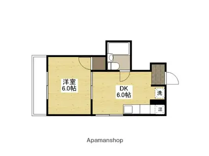 メゾンタツミ(1DK/4階)の間取り写真