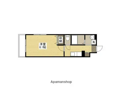 WELL BE(1K/1階)の間取り写真