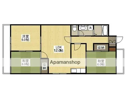 吉岡第2ビル(3LDK/3階)の間取り写真