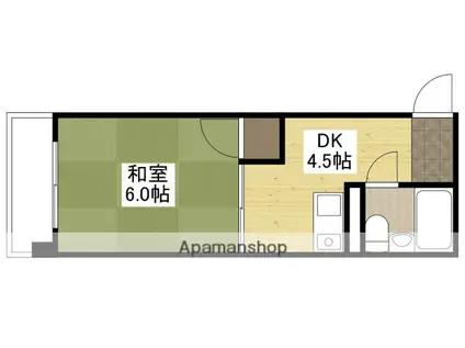 セントラルコーポ橋本(1DK/2階)の間取り写真