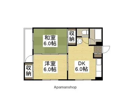 新洋社ビル(2DK/5階)の間取り写真