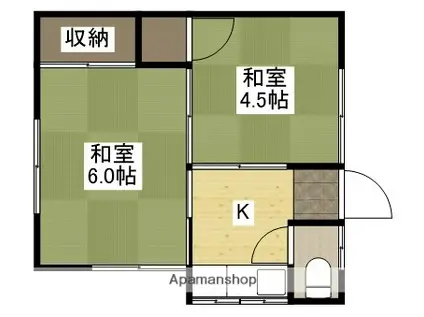 佐々木アパート(2K/2階)の間取り写真