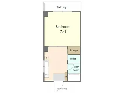 山陽ビル(1DK/3階)の間取り写真