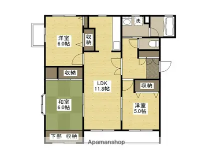 パールメゾン光善坊(3LDK/2階)の間取り写真