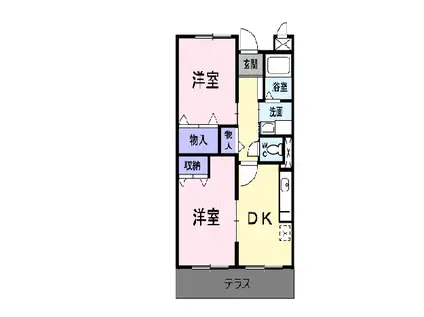 グランドハイツ深川(2DK/1階)の間取り写真