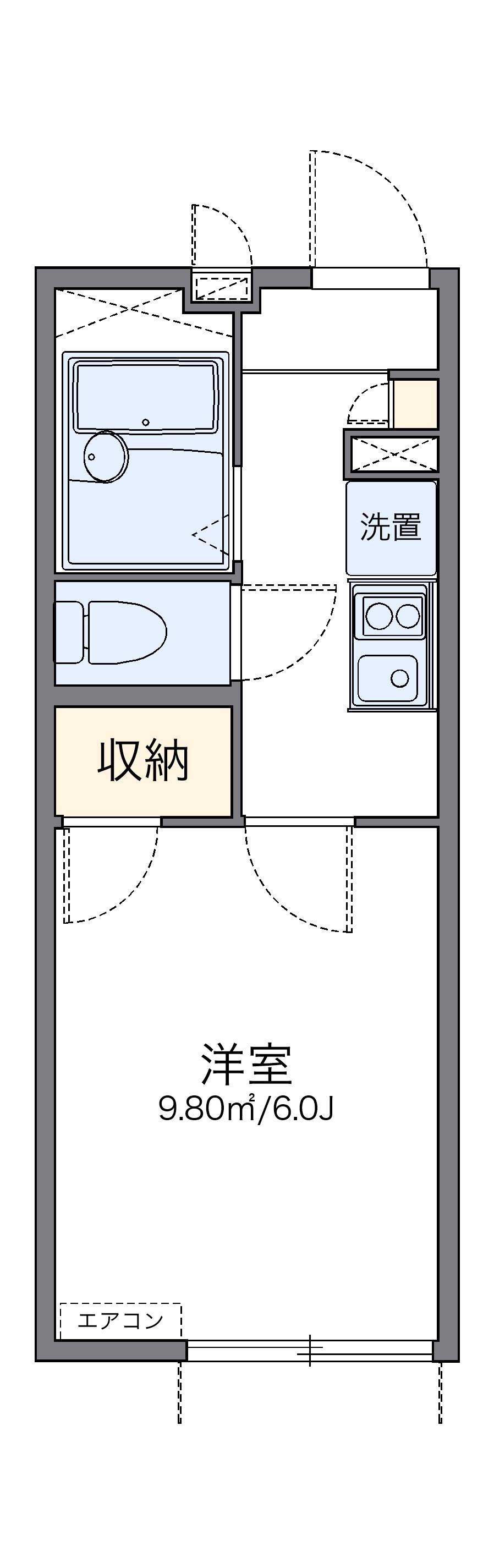 レオパレス東片山(1K/1階)の間取り写真