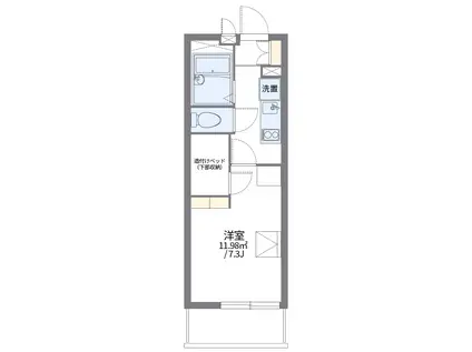 レオパレスアビタシオン焼山沖田(1K/3階)の間取り写真