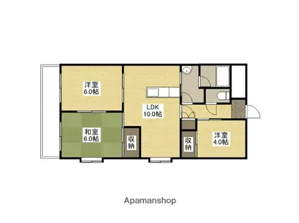 前田ハイツⅡ(3LDK/2階)の間取り写真
