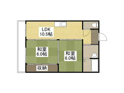 JSビル美鈴園弐番館(2LDK/4階)の間取り写真