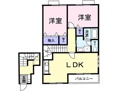 サンセールT.O(2LDK/2階)の間取り写真