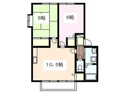 ソレジオKANDA A棟(2LDK/2階)の間取り写真