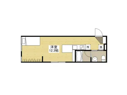 モーリスⅡ(ワンルーム/2階)の間取り写真