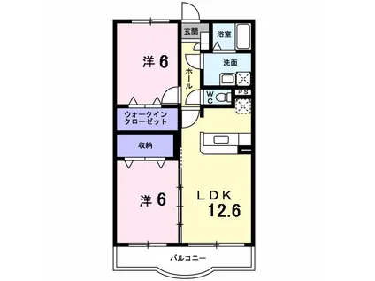 ランデュールD(2LDK/2階)の間取り写真