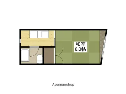 栗原ビル(1K/3階)の間取り写真