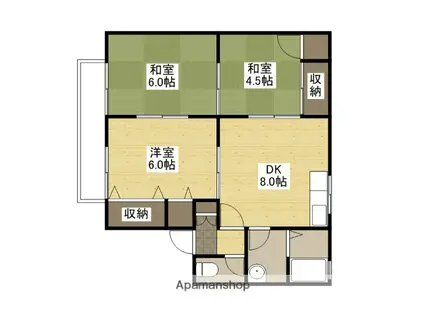 めぞん一刻 Ⅰ(3DK/1階)の間取り写真