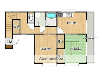 高橋コーポ(2DK/3階)の間取り写真