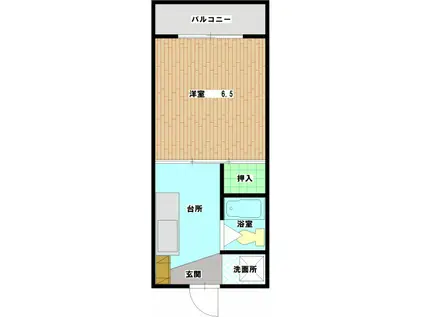 MSビル 南竹屋(1K/2階)の間取り写真