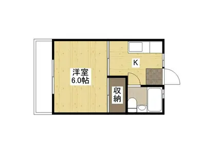 K・B・M長束(1K/2階)の間取り写真