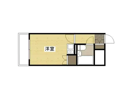 サンライズ可部(ワンルーム/2階)の間取り写真