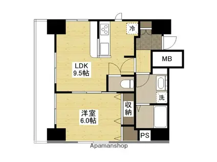 NICHIEI(1LDK/2階)の間取り写真