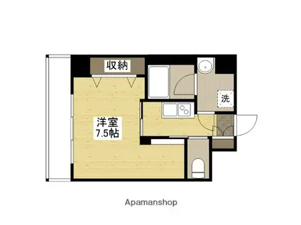 CASA EN Ⅱ(1K/6階)の間取り写真