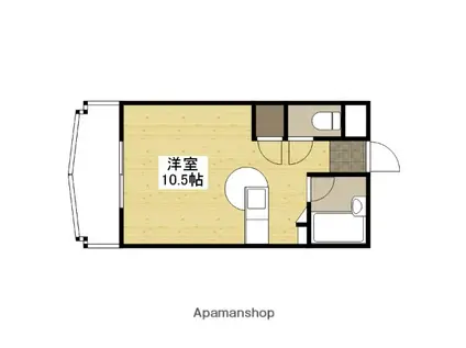 OPUSⅡ(ワンルーム/1階)の間取り写真