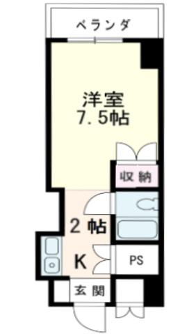 GRADO可部(1K/2階)の間取り写真