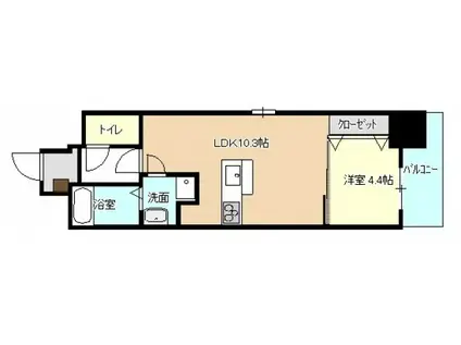 SO.YO.GO(1LDK/9階)の間取り写真