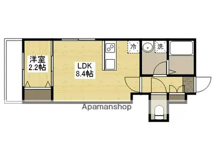 MOVE府中浜田弐番館(1LDK/3階)の間取り写真