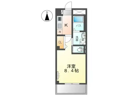 サウザンドグラス(1K/1階)の間取り写真