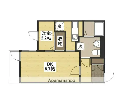 ヴィラ博丈庚午北(1DK/1階)の間取り写真