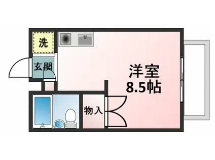 メゾン平山(ワンルーム/1階)の間取り写真