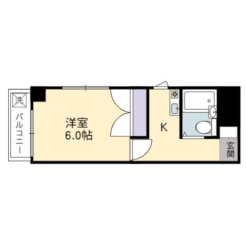 アコード可部(1K/4階)の間取り写真