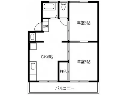 HMA B.L AITA(2DK/1階)の間取り写真