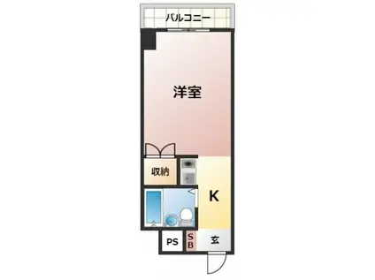 ノースウイングス(ワンルーム/3階)の間取り写真