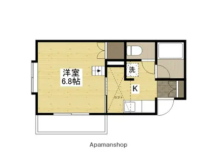 ウエスト長束(1K/2階)の間取り写真