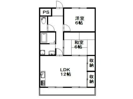 ビューハイツM(2LDK/1階)の間取り写真