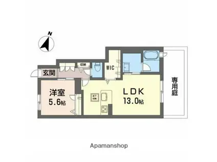 シャインコート(1LDK/1階)の間取り写真