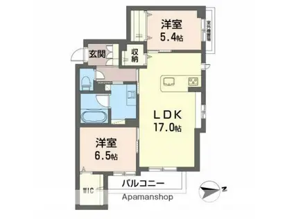 セ・メルヴェイユ(2LDK/2階)の間取り写真