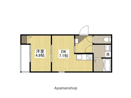 フォレスト草津南(1DK/1階)の間取り写真