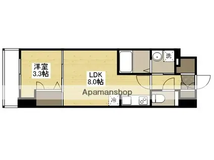 S-RESIDENCE広島駅CLARITY(1LDK/8階)の間取り写真