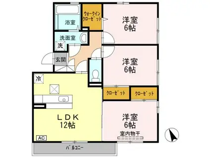 アビテ祇園(3LDK/1階)の間取り写真