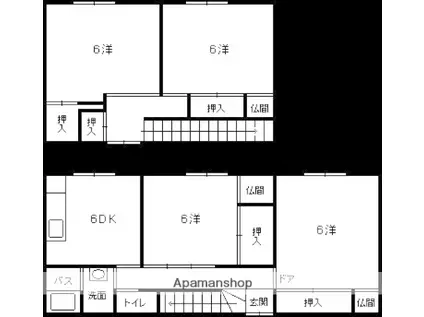 メゾネット林 A棟(4DK)の間取り写真